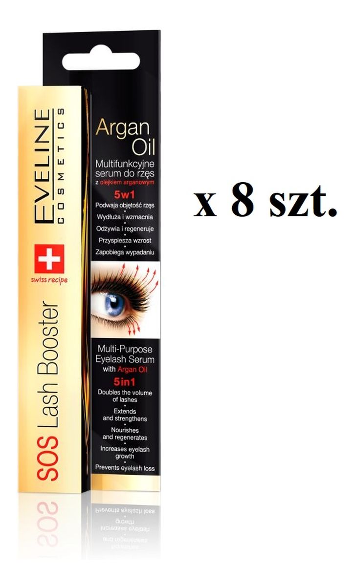 Sos lash booster with argan oil 5in1 serum do rzęs 8x