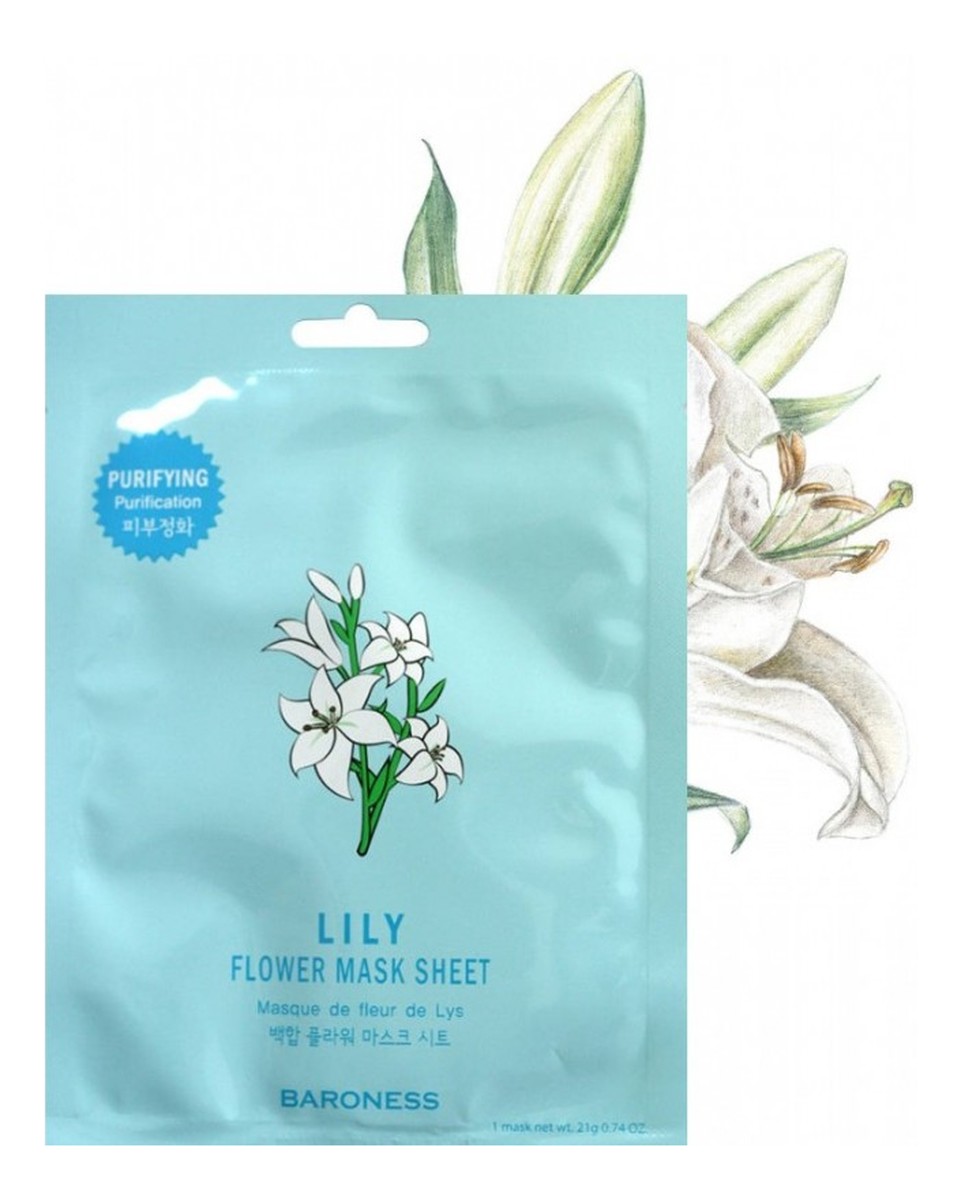 Lilly Flower Mask Sheet Maska oczyszczająca