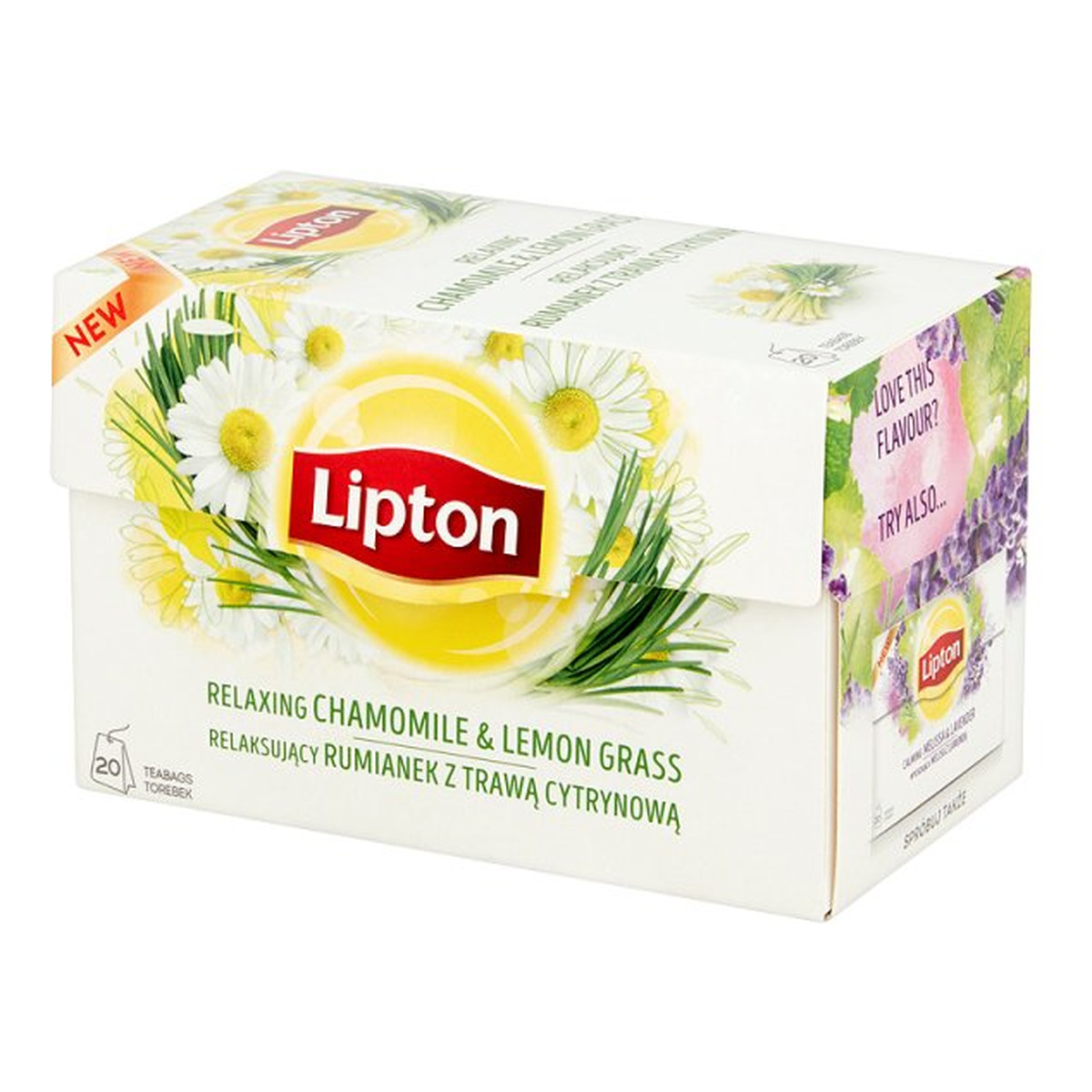 Lipton Herbata ziołowa Relaksujący Rumianek z Trawą Cytrynową 20 Torebek 20g