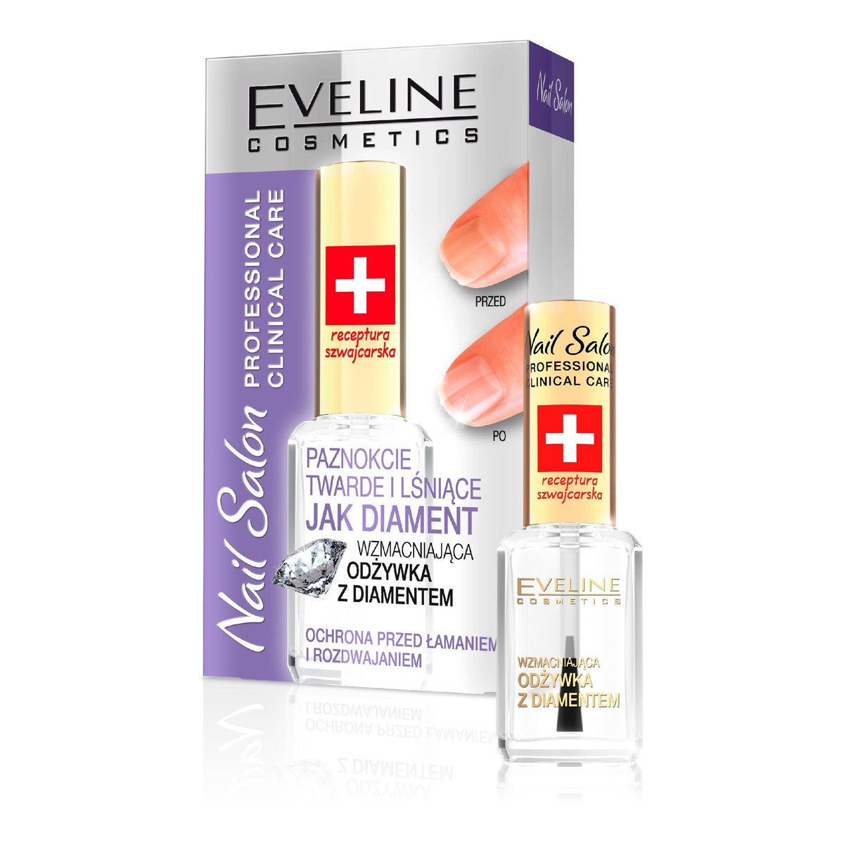 Eveline Nail Salon Lakier-odżywka do paznokci z diamentem 12ml