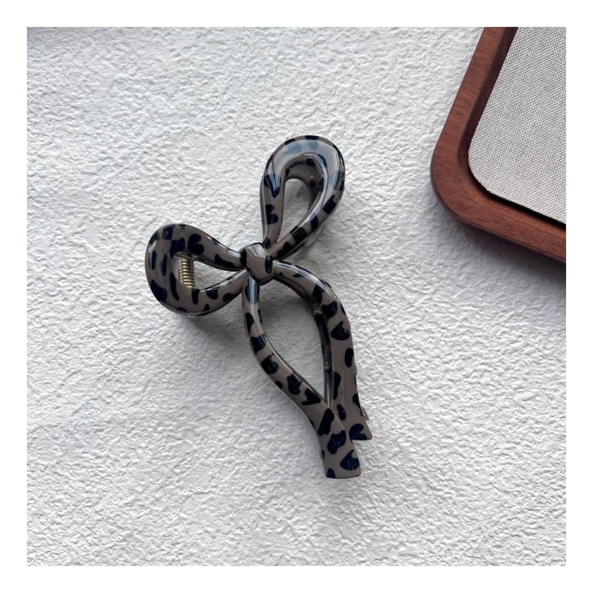 Spinka klamra do włosów XL panterka brązowa