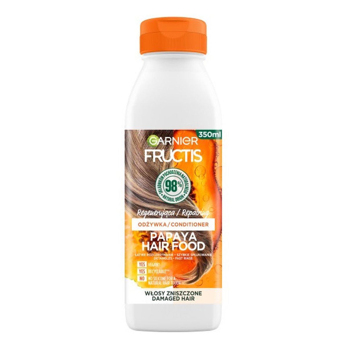 Garnier Fructis Papaya Hair Food odżywka regenerująca do włosów zniszczonych 350ml