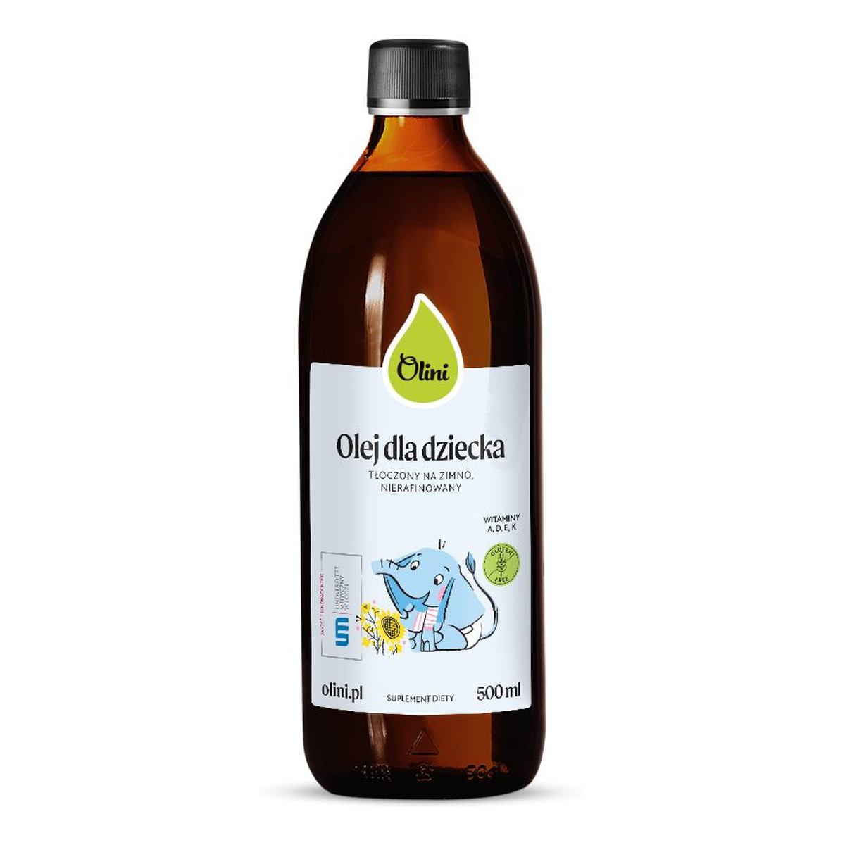 Olini Olej dla dziecka z witaminami A D3 E K2 500ml