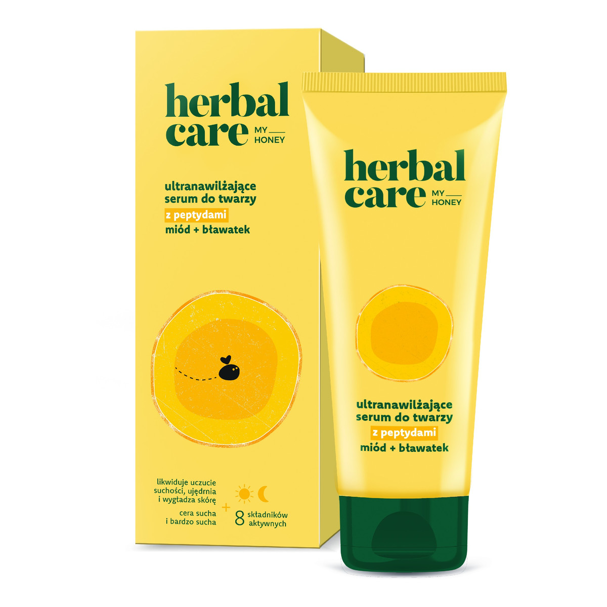 Farmona HERBAL CARE Ultranawilżające serum do twarzy z peptydami, miodem i bławatem na dzień i noc do cery suchej i bardzo suchej 50ml
