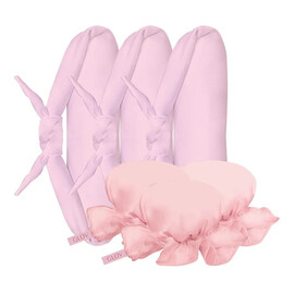 Coolcurl overnight blowout wałki do kręcenia włosów na zimno 3szt + mini satynowe czepki 3szt pink