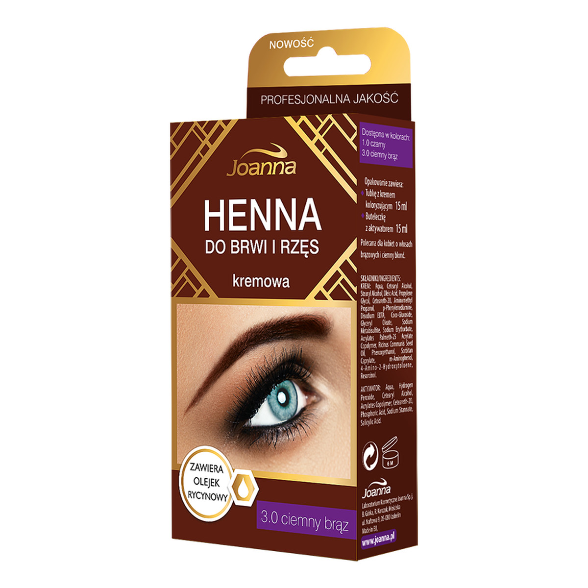 Joanna Henna Do Brwi i Rzęs Kremowa 15ml