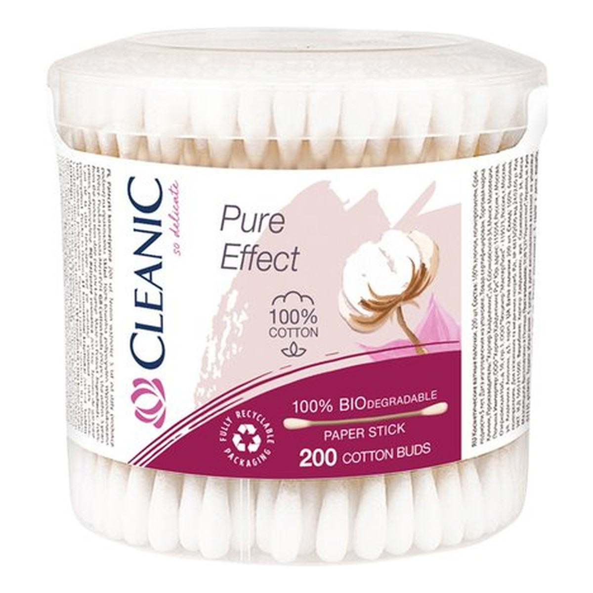 Cleanic PURE EFFECT Patyczki Higieniczne 200 Sztuk