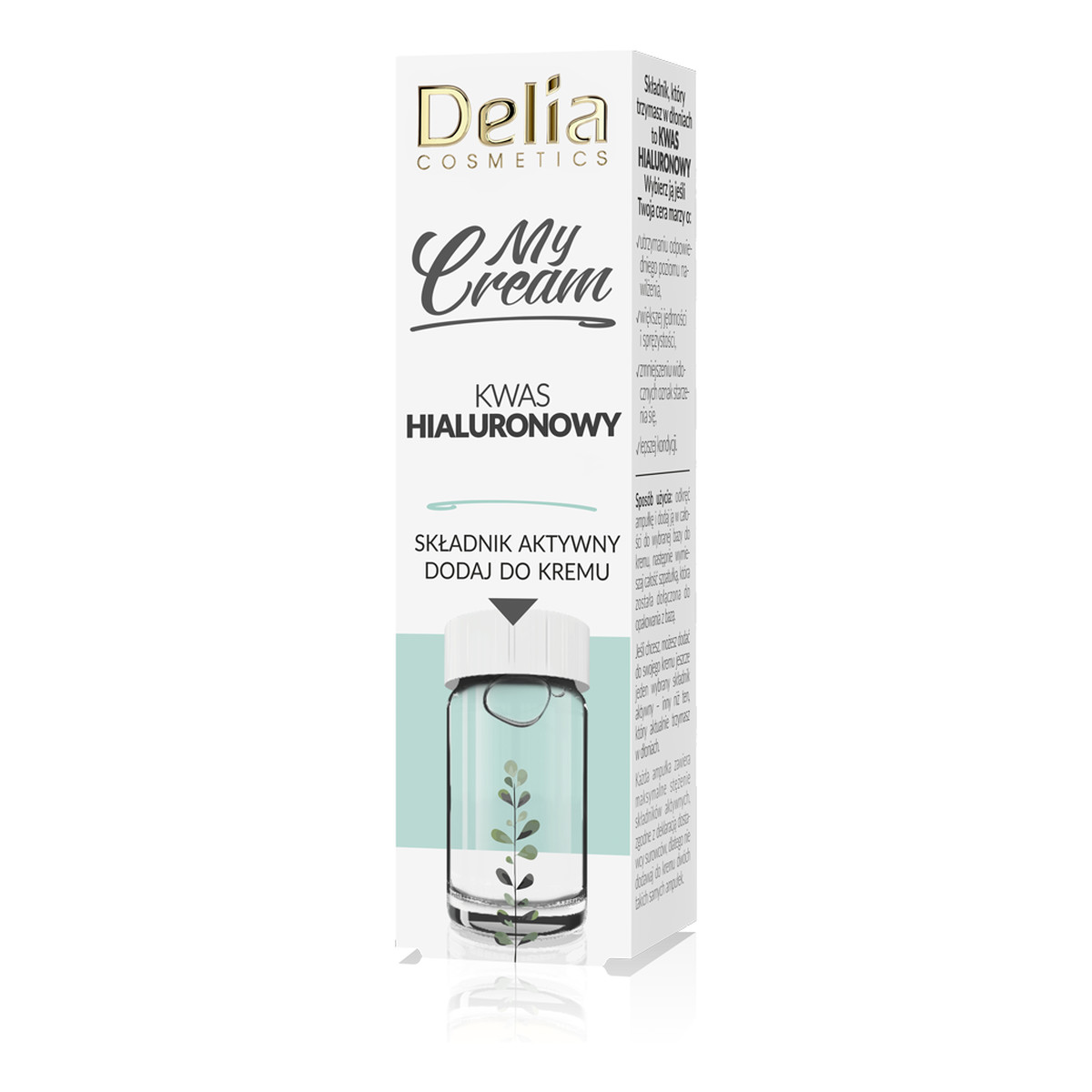 Delia My Cream SWkładnik aktywny Kwas hialuronowy 5ml