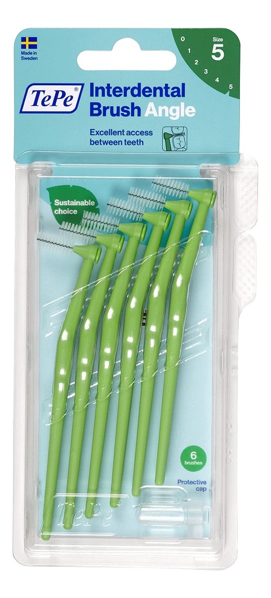 Angle szczoteczki międzyzębowe 0.8mm zielone 6szt