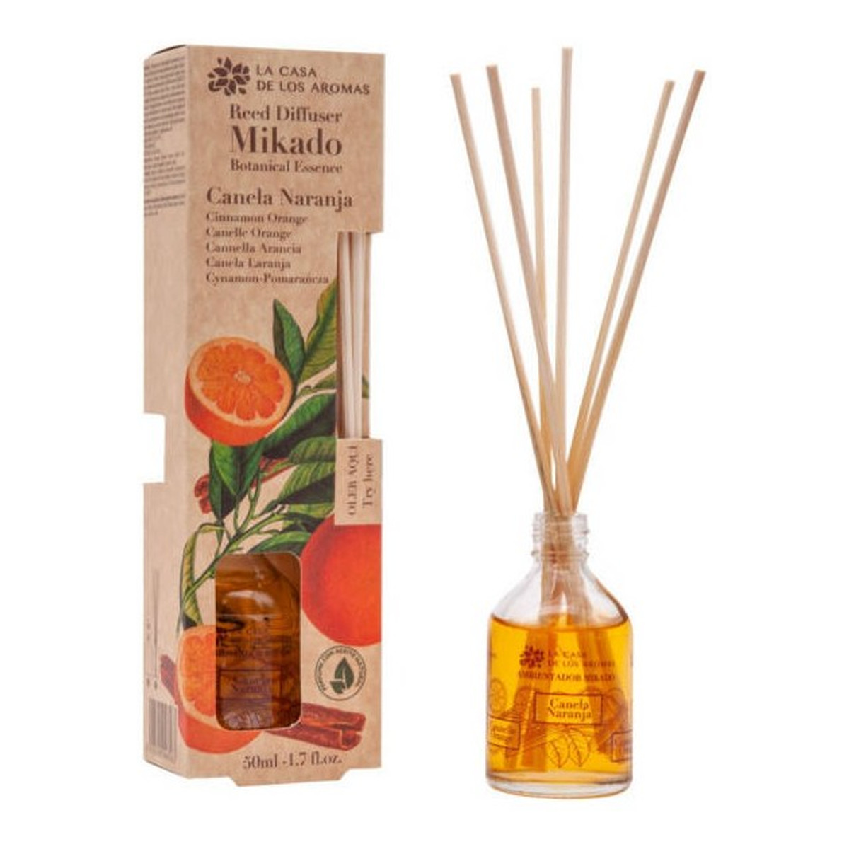 Flor De Mayo Botanical Essence olejek aromatyczny z patyczkami Cynamon z Pomarańczą 50ml