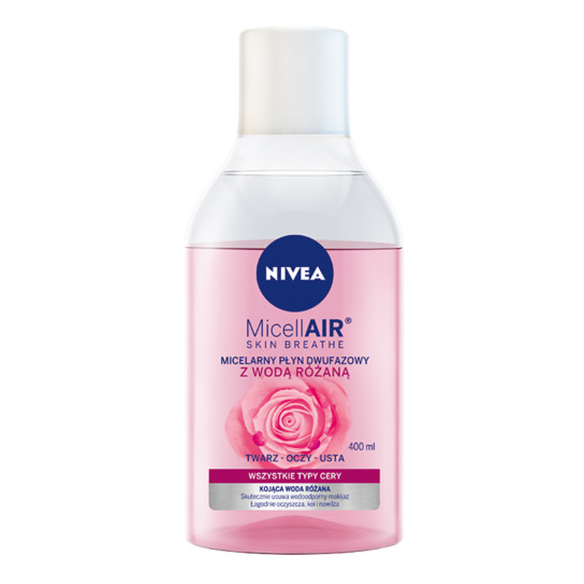 Nivea Micell Air Skin Breathe Micelarny Płyn dwufazowy z Wodą Różaną 400ml