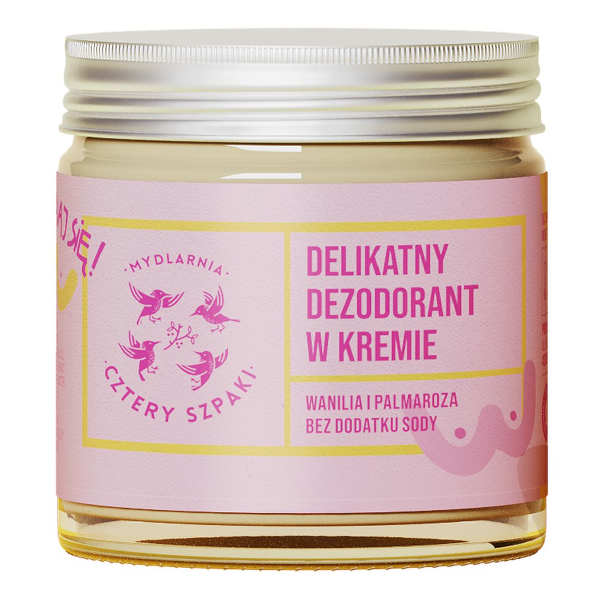 Mydlarnia Cztery Szpaki Naturalny dezodorant w kremie Wanilia i Palmaroza bez dodatku sody Badaj się! 60ml