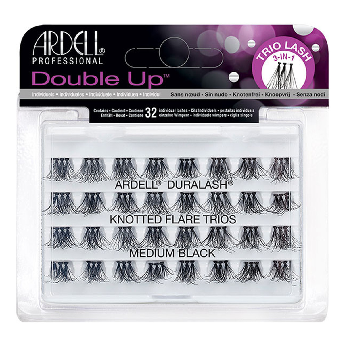 Ardell Double Up zestaw 32 kępek rzęs Medium Black