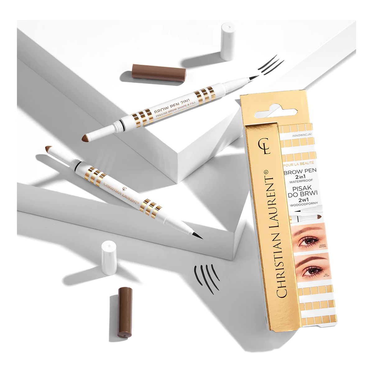 Christian Laurent Pour La Beaute wodoodporny pisak do brwi 2w1 6ml