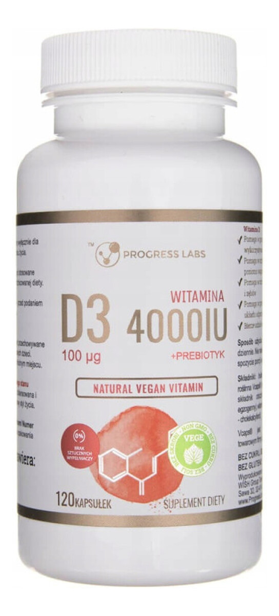 Witamina D3 + Prebiotyk suplement diety 120 tabletek