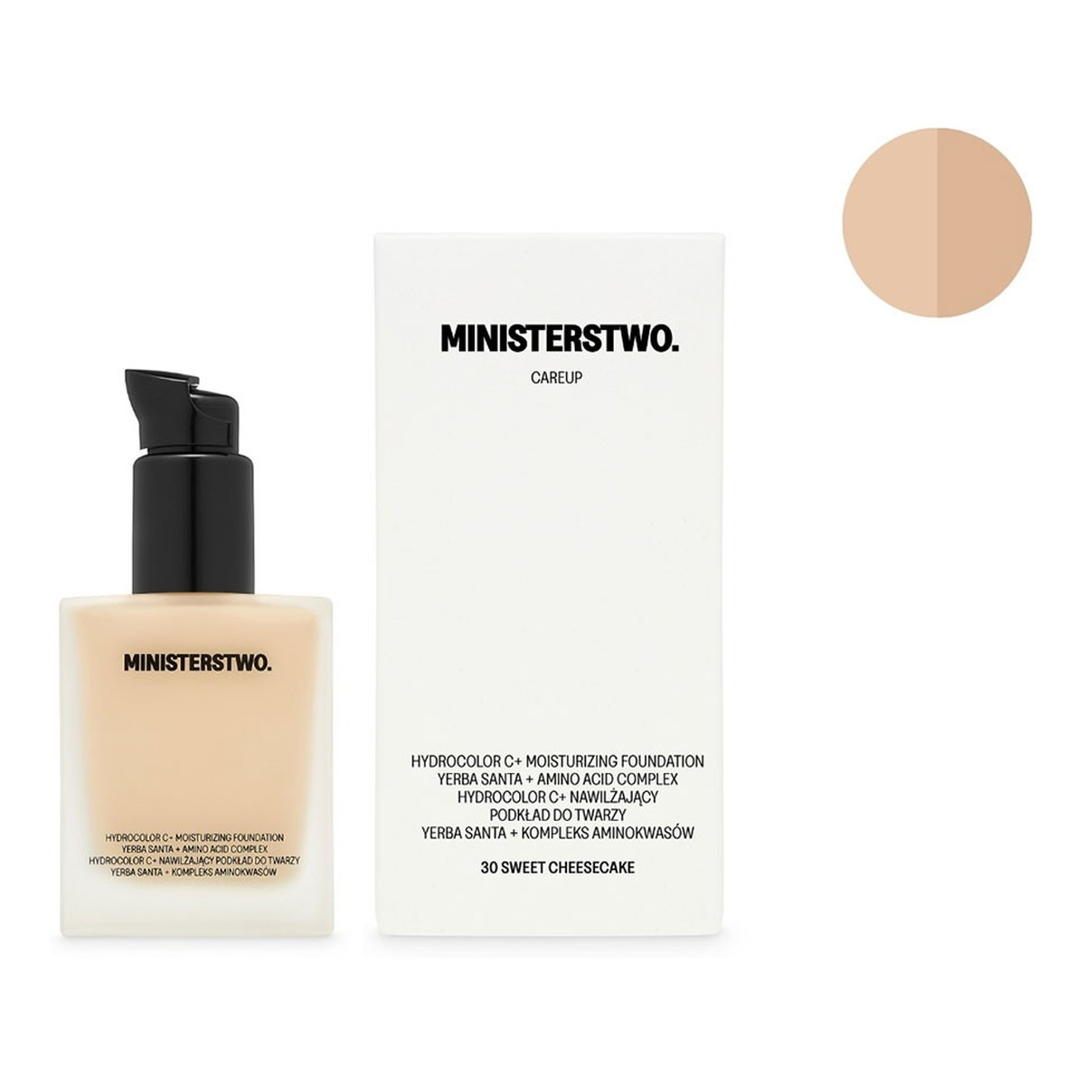 Ministerstwo Dobrego Mydła Careup Naturalny podkład do twarzy Sweet Cheesecake (30) + Gąbeczka do podkładu Blue