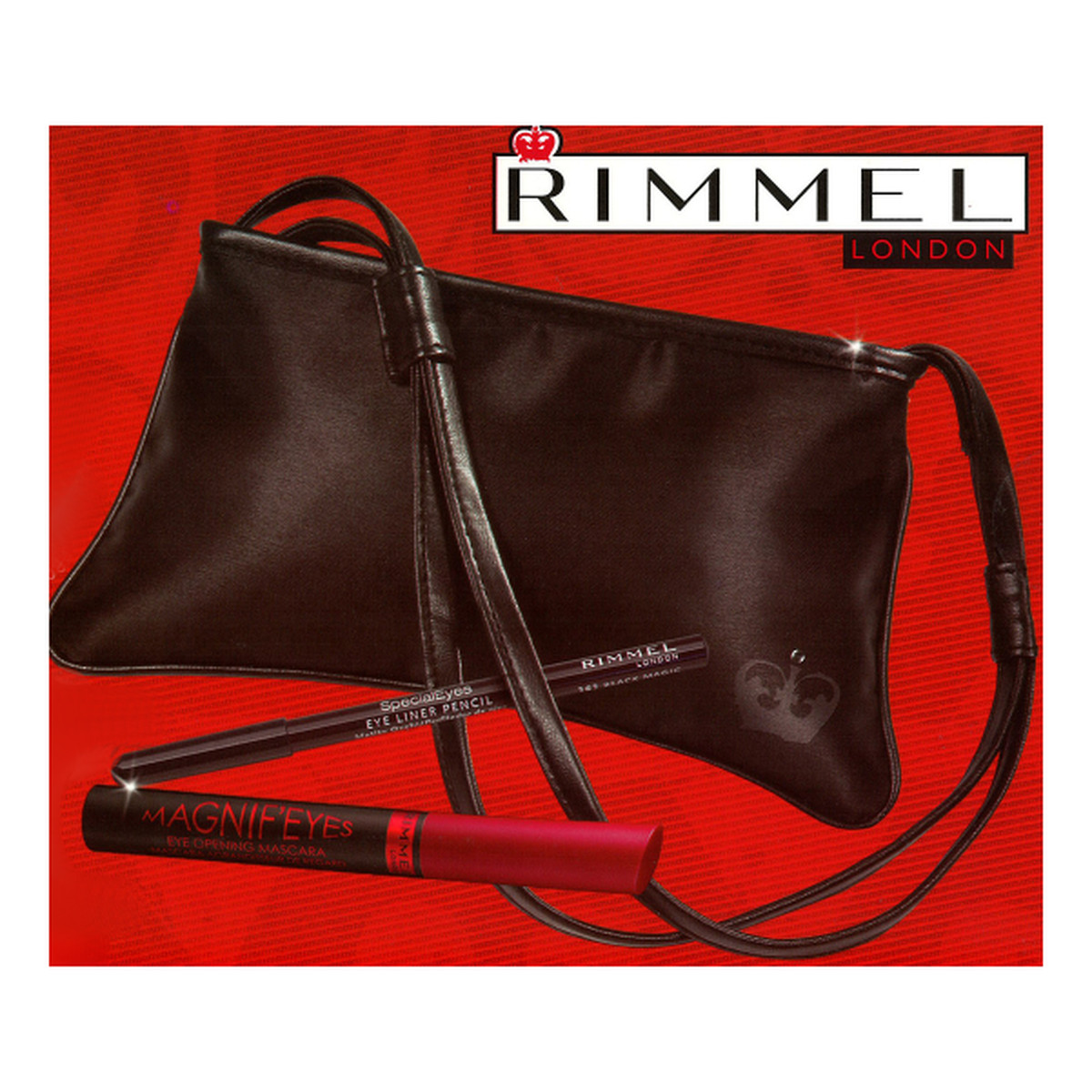 Rimmel Zestaw Tusz Magnif`Eyes & Kredka Do Oczu & Torebka