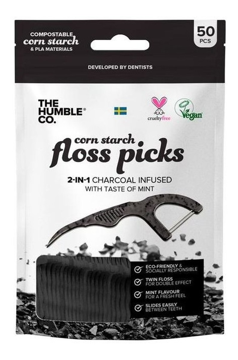 Dental Floss Picks nicio-wykałaczki Czarne 50szt.