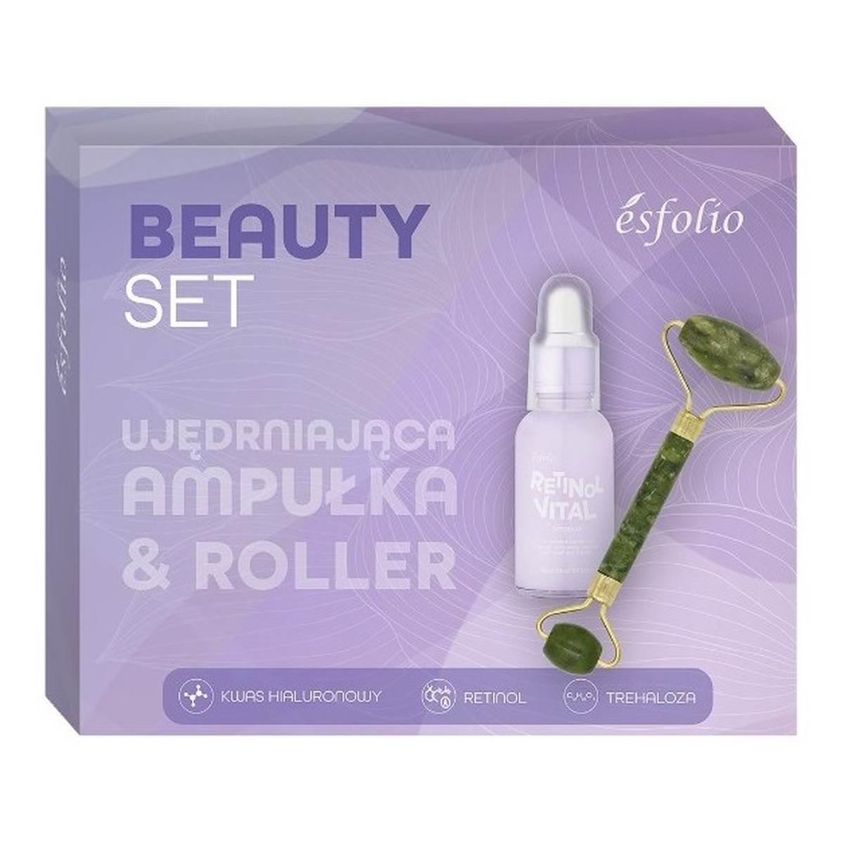 Esfolio Beauty Set Zestaw ujędrniająca ampułka 30ml + roller z jadeitu