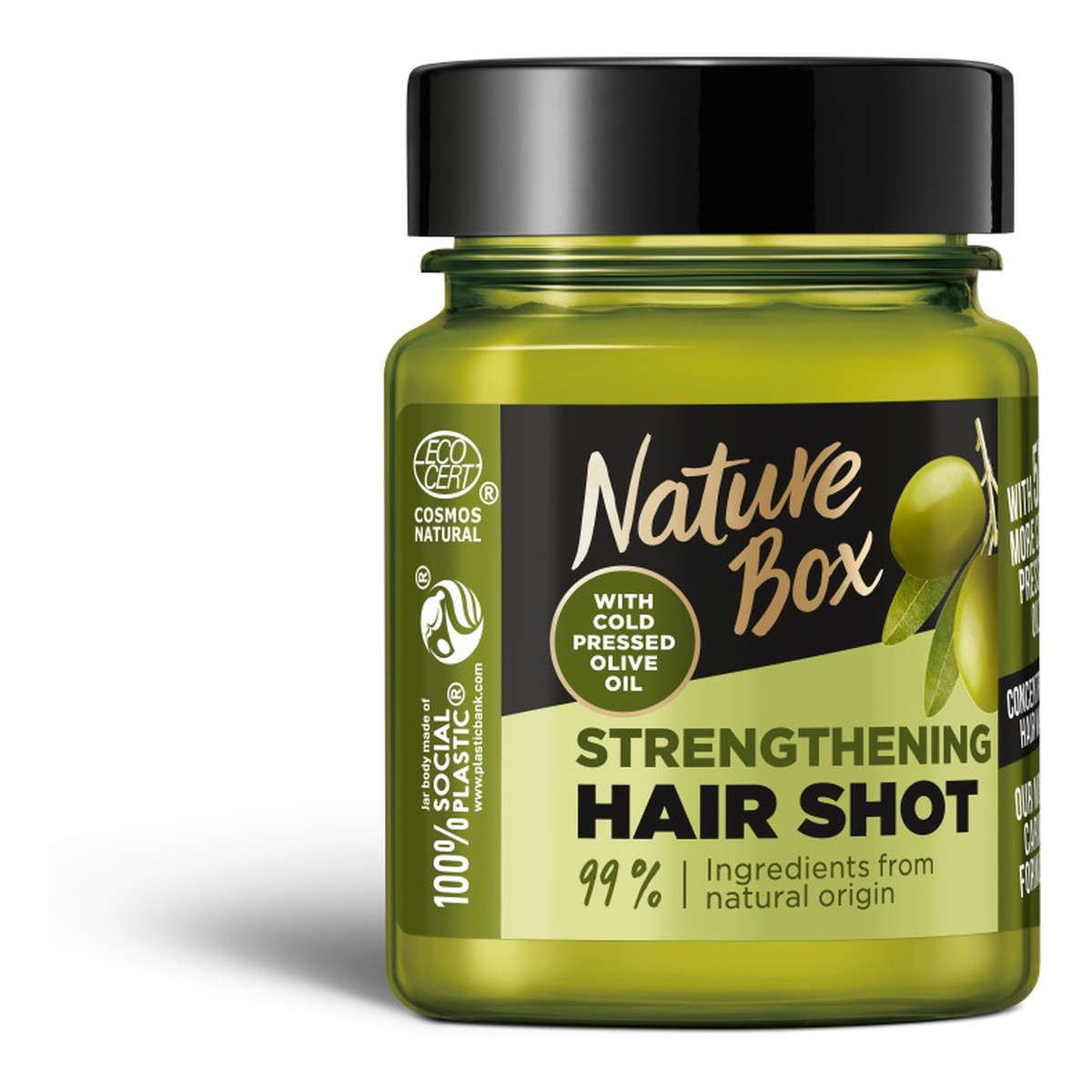 Nature Box Olive oil hair shot wzmacniająca maska do włosów z olejem z oliwek 60ml