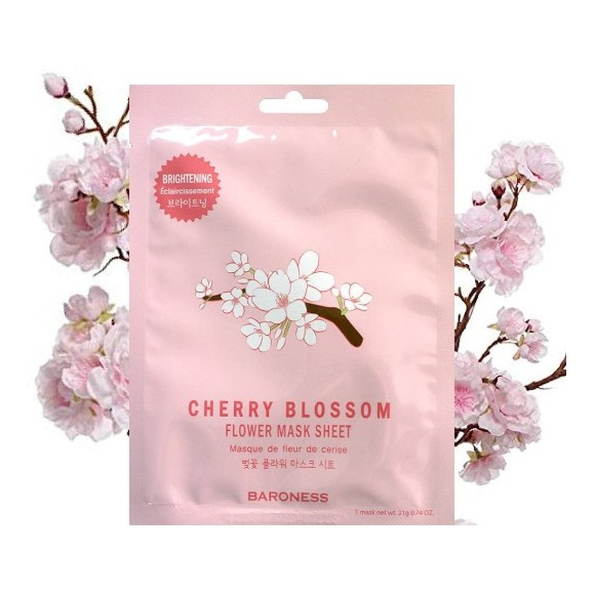 Baroness Cherry Blossom Flower Mask Sheet Maska rozświetlająca 21g