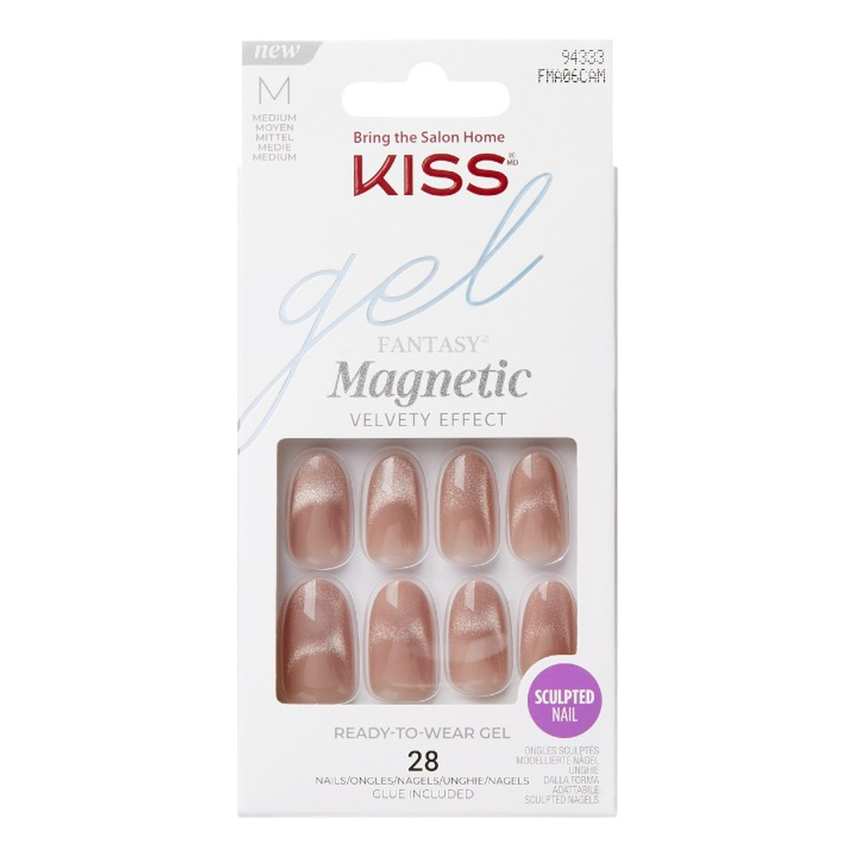 Kiss Gel Fantasy Sztuczne Paznokcie Magnetic Drama rozmiar M