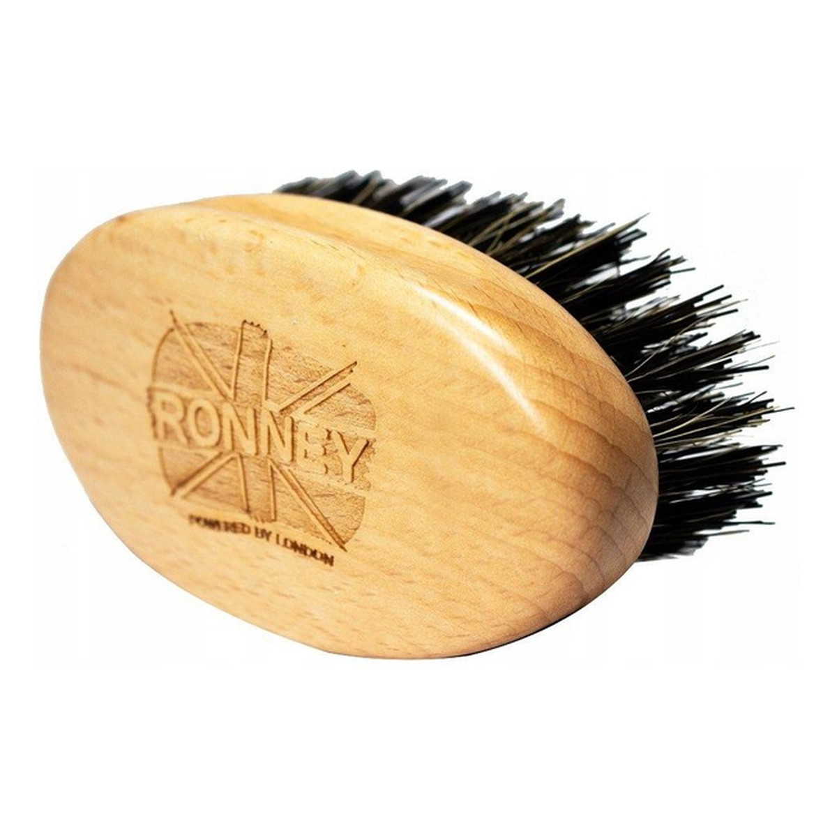 Ronney Wooden Beard Brush drewniana szczotka do brody z naturalnego włosia Mała Jasna
