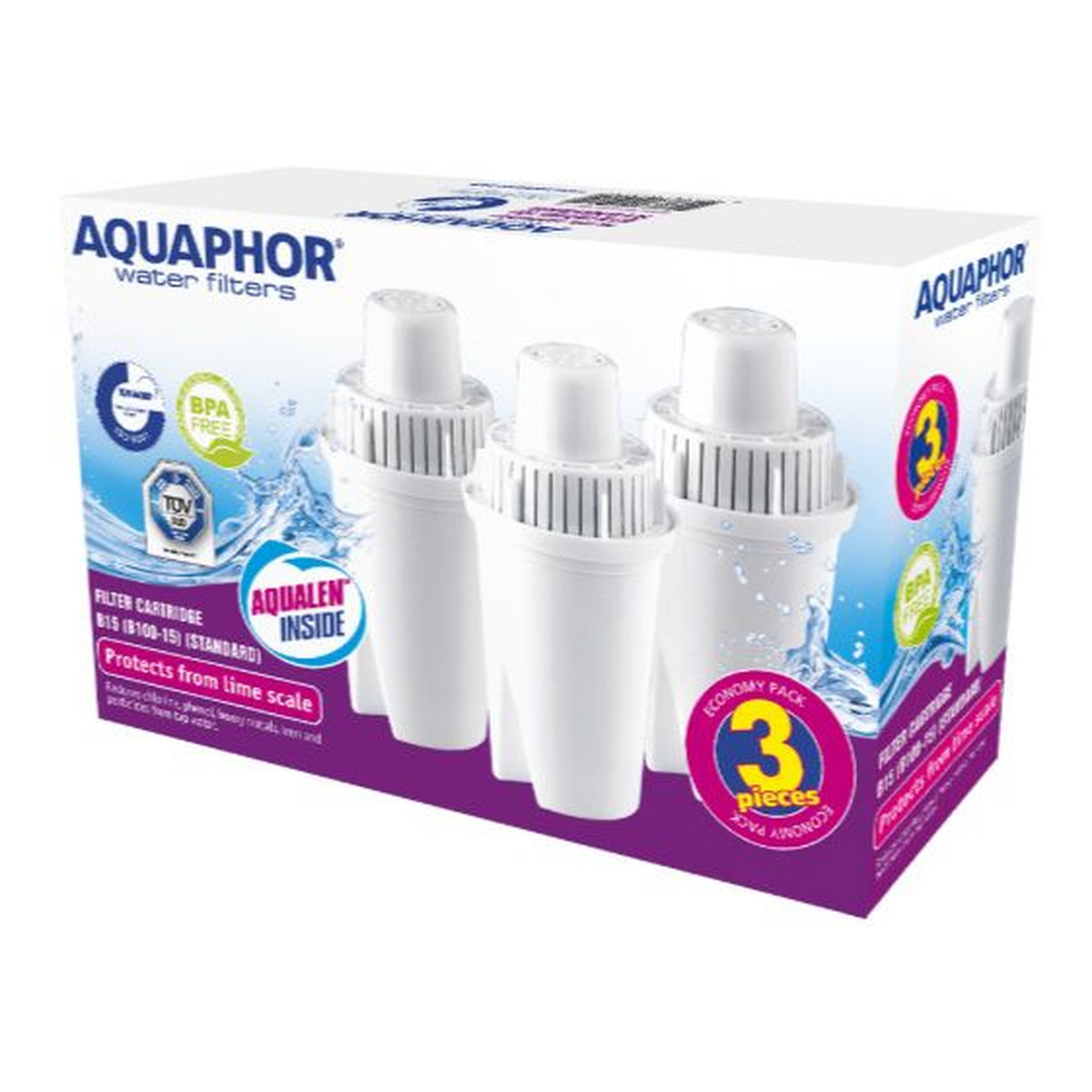 Aquaphor Wkład filtrujący do dzbanka B15 Standard Wydajność 170L 3 sztuki