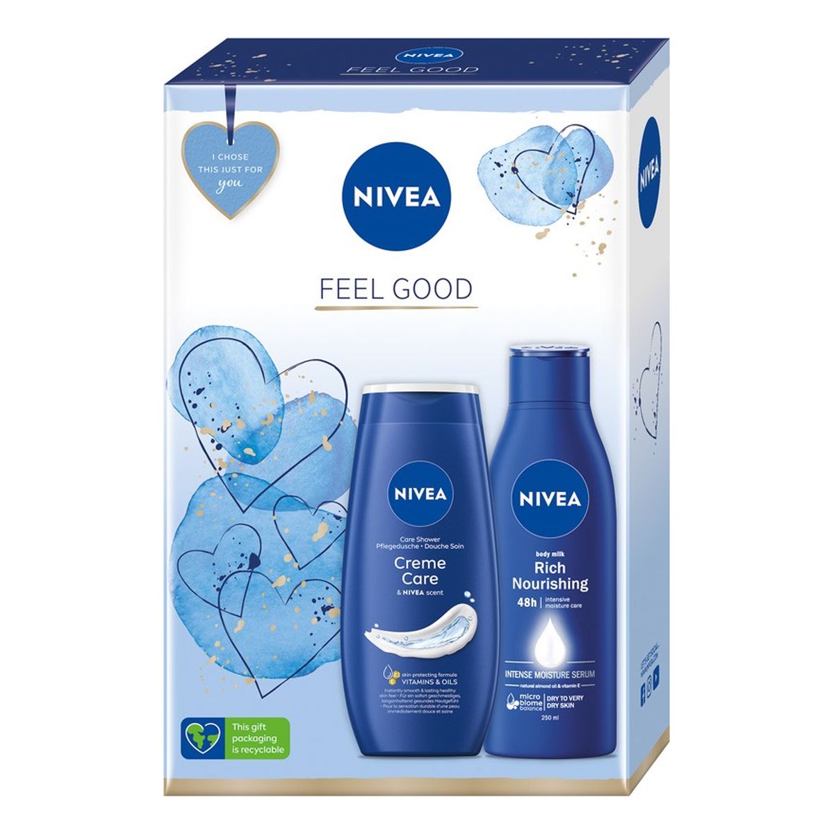 Nivea Feel Good Zestaw prezentowy żel pod prysznic + mleczko do ciała