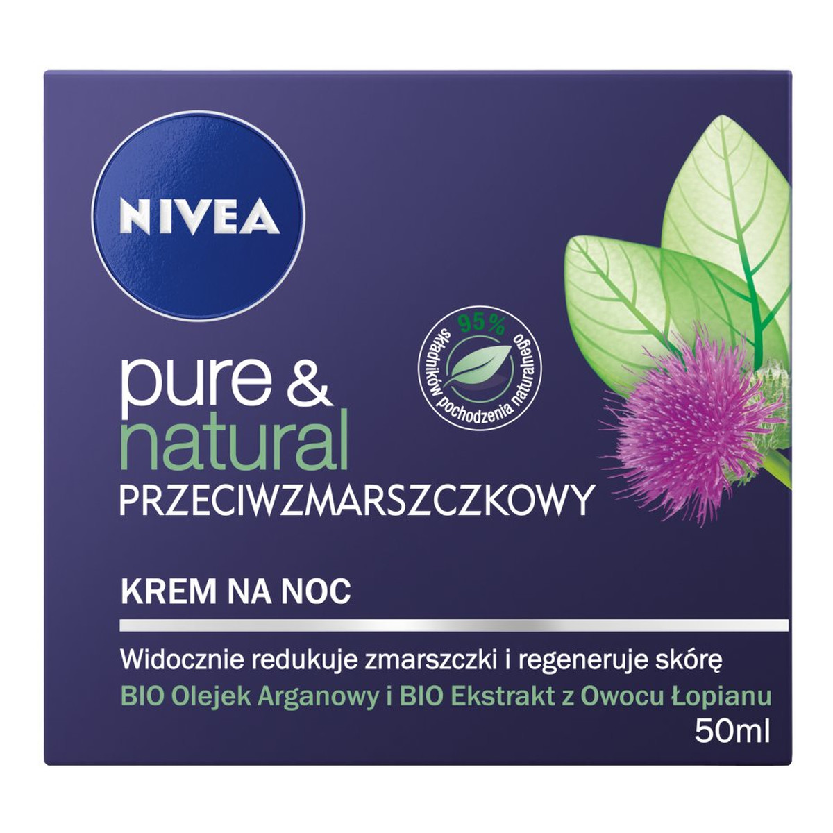 Nivea Pure & Natural Krem przeciwzmarszczkowy na noc 50ml