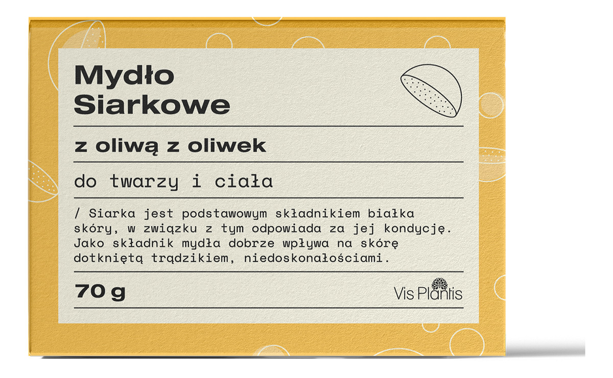 Mydło Siarkowe Z Olejem Z Oliwek Do Twarzy i Ciała Dla Skóry Z Problemami