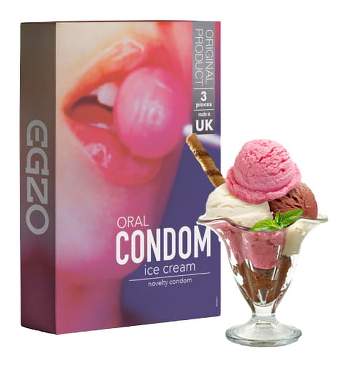 Oral condom smakowe prezerwatywy ice cream 3szt.