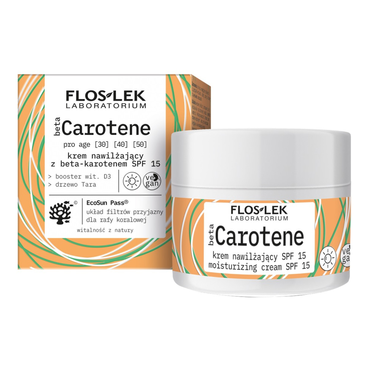 FlosLek betaCarotene Pro Age Krem nawilżający z beta-karotenem na dzień SPF15 50ml