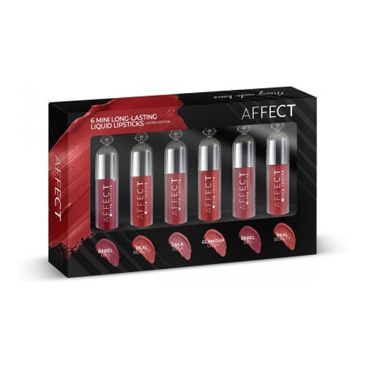 Affect 6 MINI LONG-LASTING LIQUID LIPSTICK - Zestaw mini pomadek w płynie - LIMITED EDITION