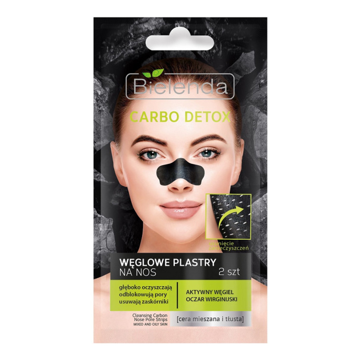 Bielenda Carbo Detox Czarny Węgiel Plastry oczyszczające na nos 2szt