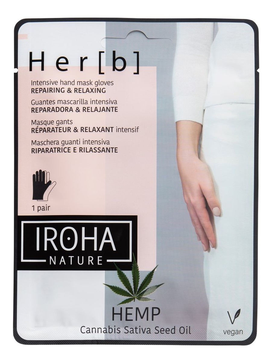 Repairing & Relaxing Hand & Nail Mask naprawczo-relaksacyjna maseczka w płachcie do dłoni i paznokci Cannabis 2x8g