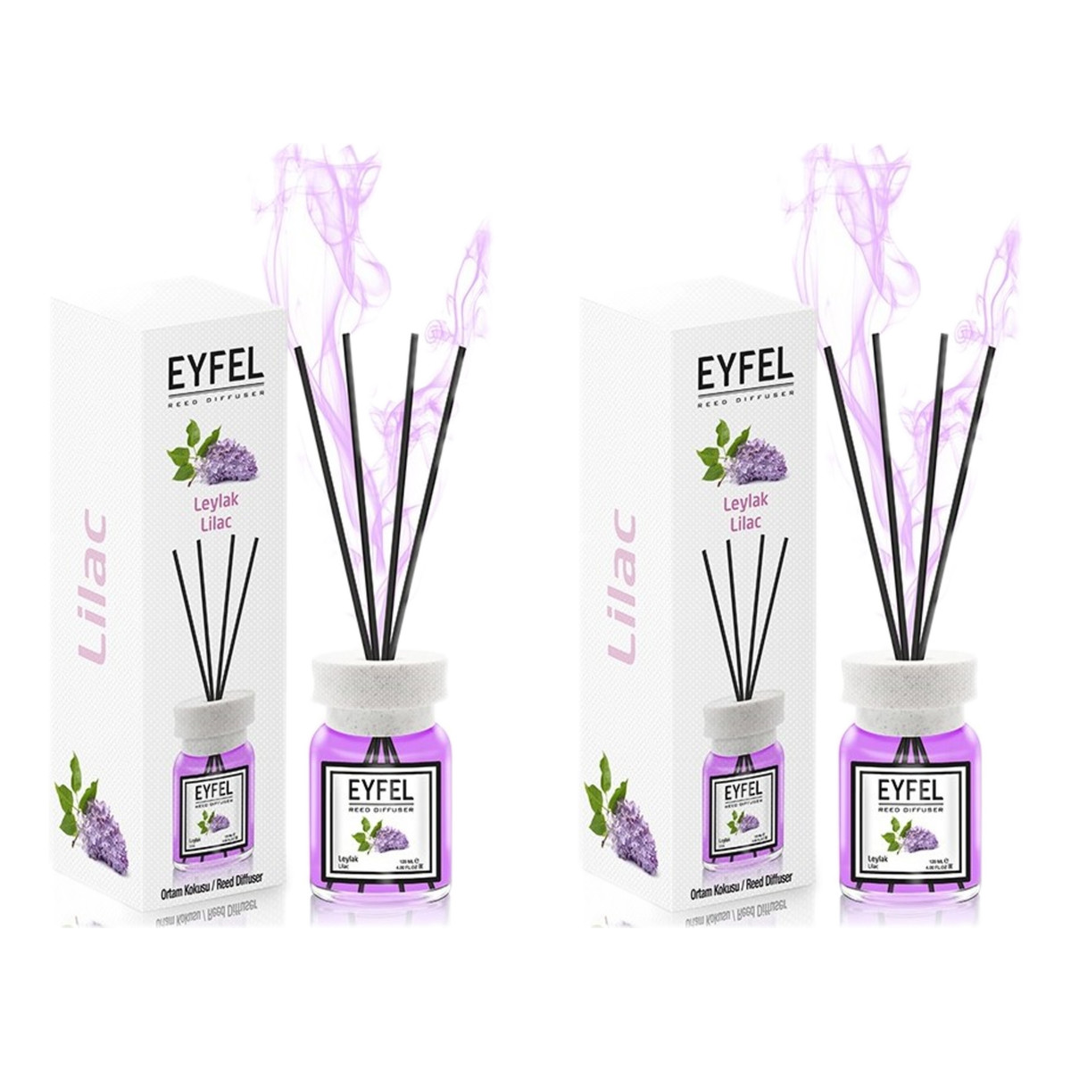 Eyfel Dyfuzor zapachowy z patyczkami Lilac 2x120ml