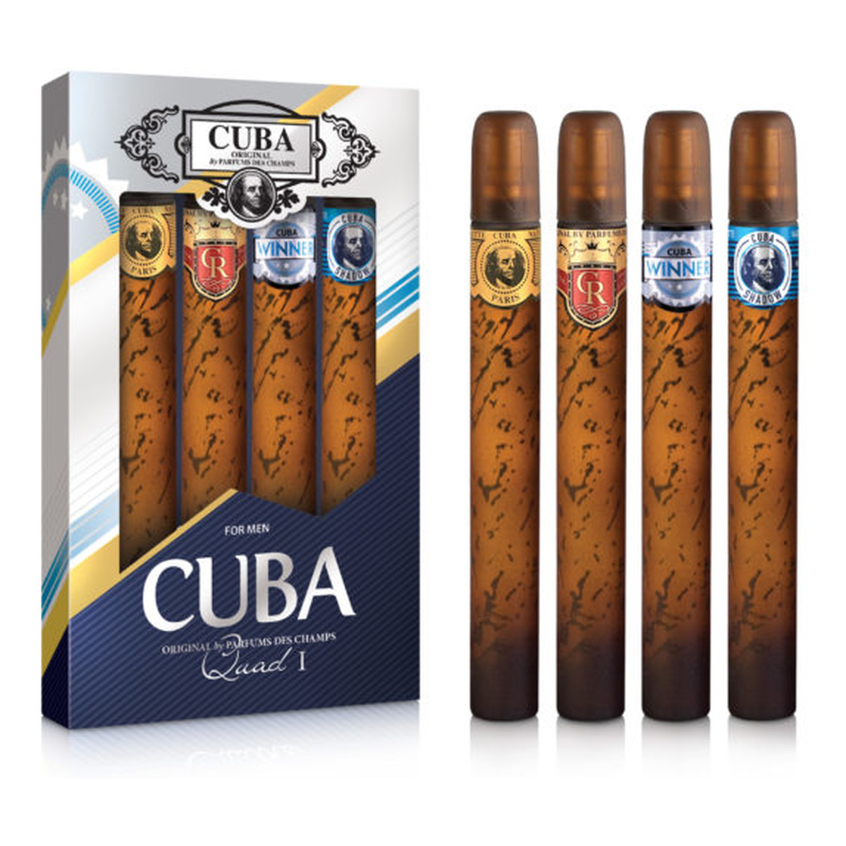 Cuba Quad For Men Zestaw gold woda toaletowa + royal woda toaletowa + winner woda toaletowa + shadow woda toaletowa 4x35ml