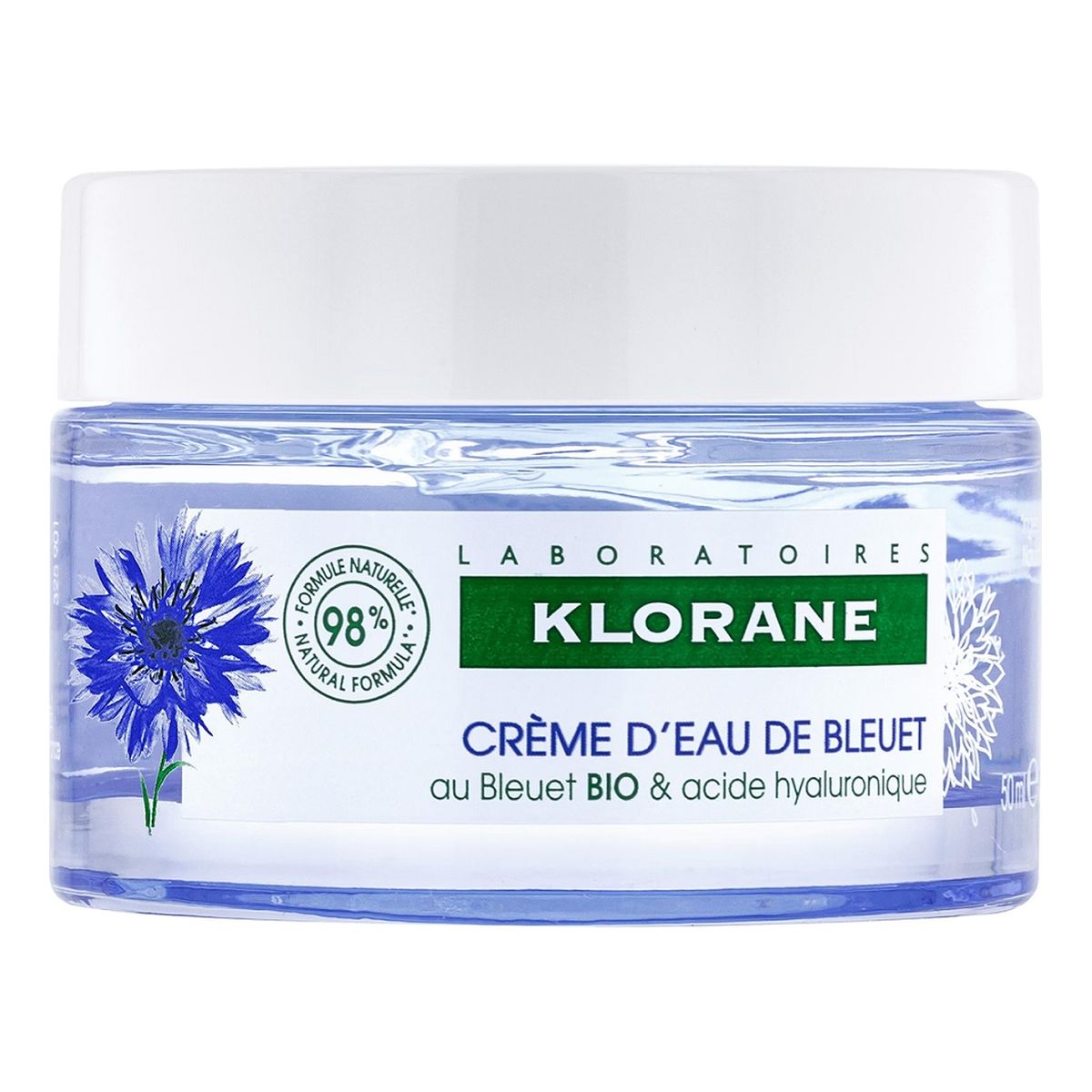 Klorane Cornflower Water Cream nawilżający Krem do twarzy z organicznym chabrem 50ml