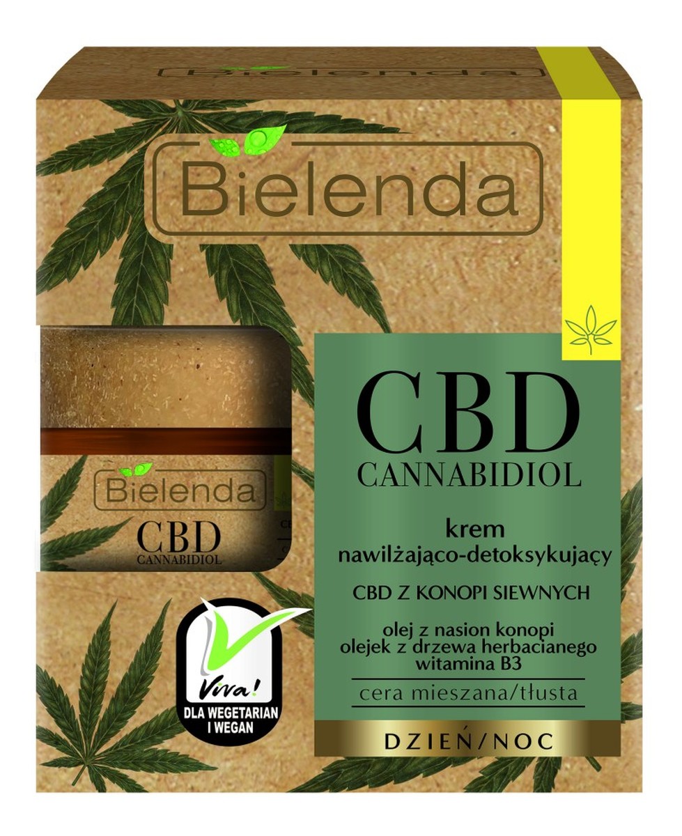 Cannabidiol krem nawilżająco-detoksykujący z CBD z konopi siewnych do cery mieszanej i tłustej