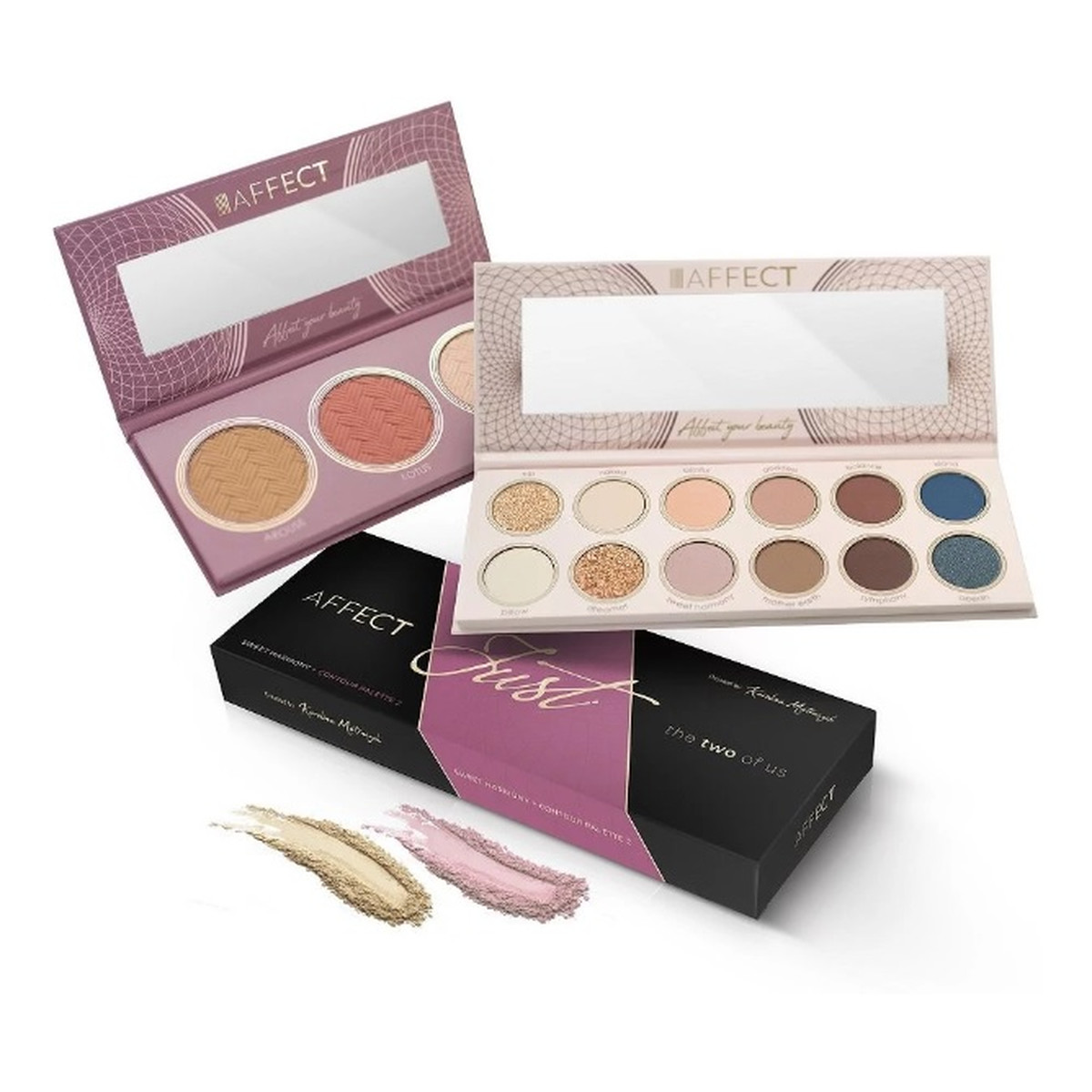 Affect Zestaw Dwóch Palet do makijażu oczu i twarzy Just The Two Of Us Set