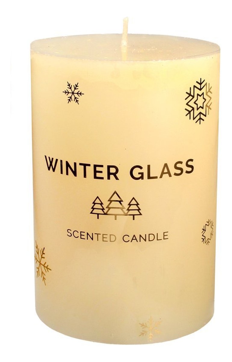 Świeca zapachowa Winter Glass - walec średni kremowy