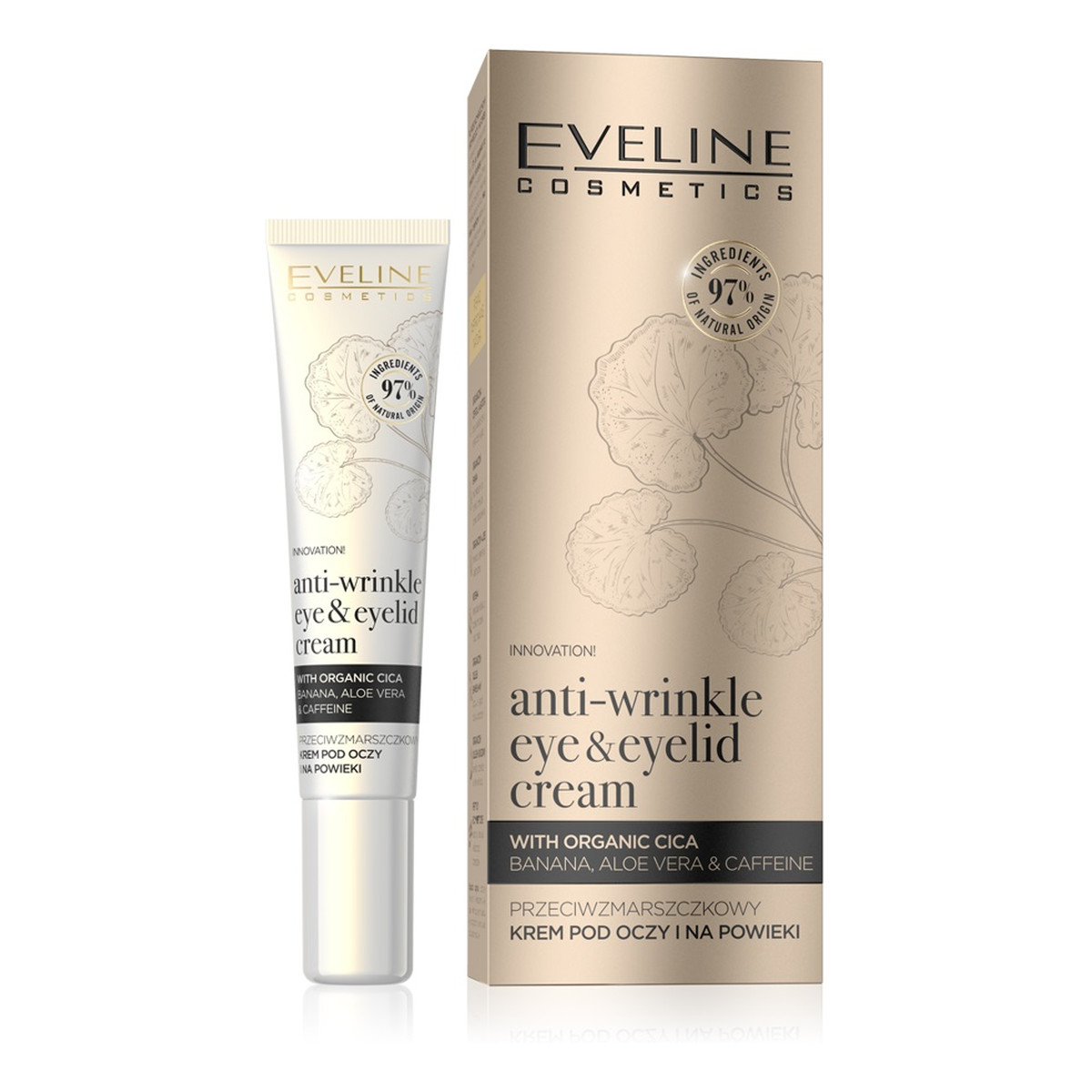 Eveline Organic Gold Anti-Wrinkle Eye&Eyelid Cream przeciwzmarszczkowy Krem pod oczy i na powieki 20ml