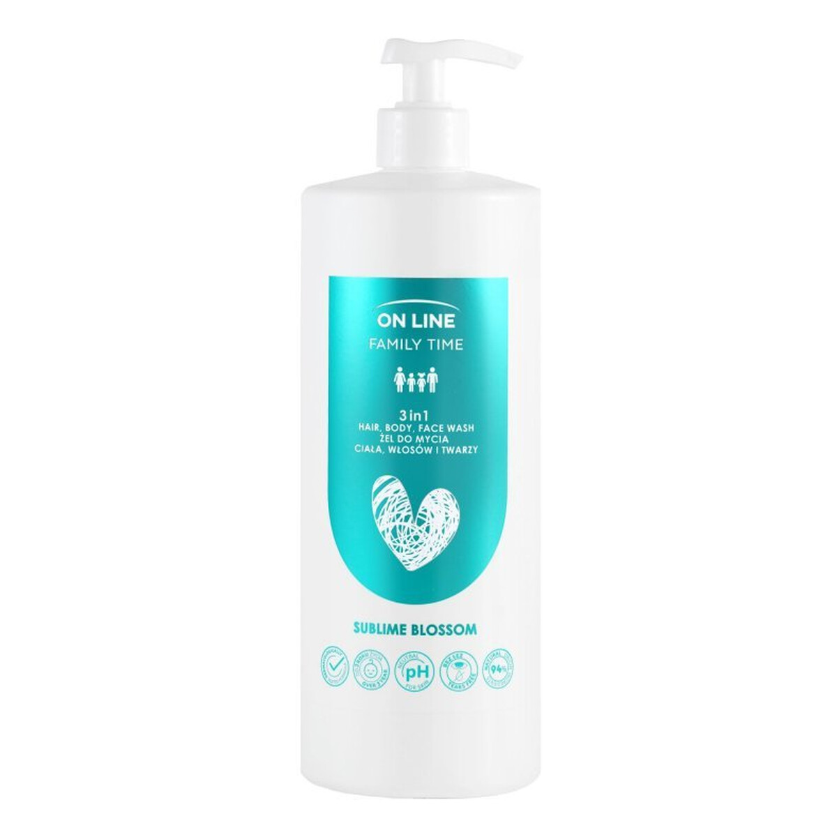 On Line Family Time Żel 3w1 do mycia ciała, włosów i twarzy 850ml