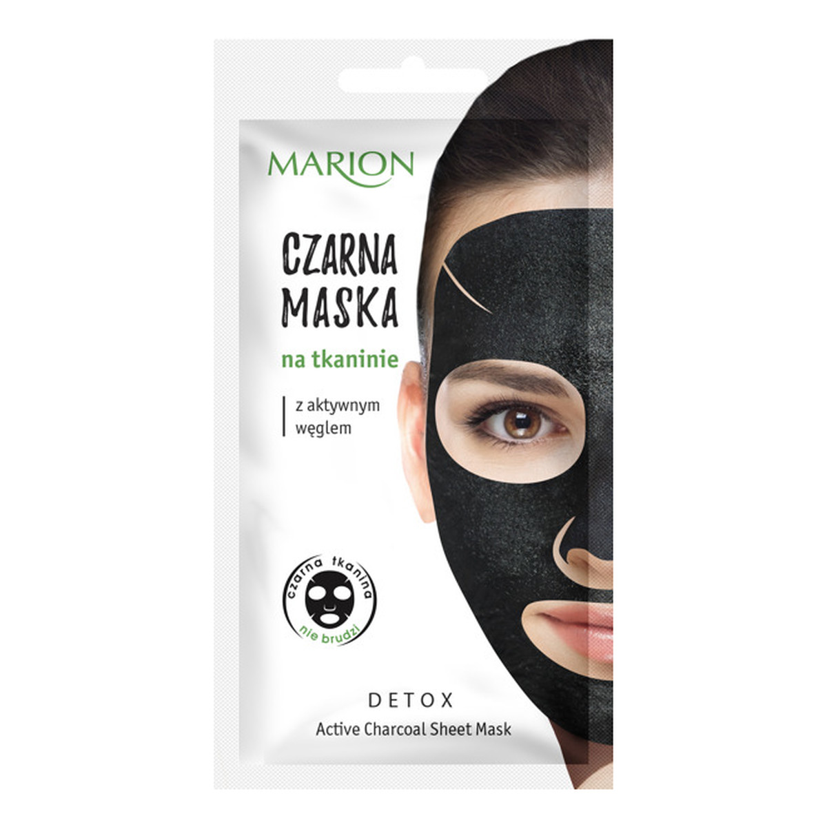 Marion Detox Aktywny Węgiel Maska czarna na tkaninie