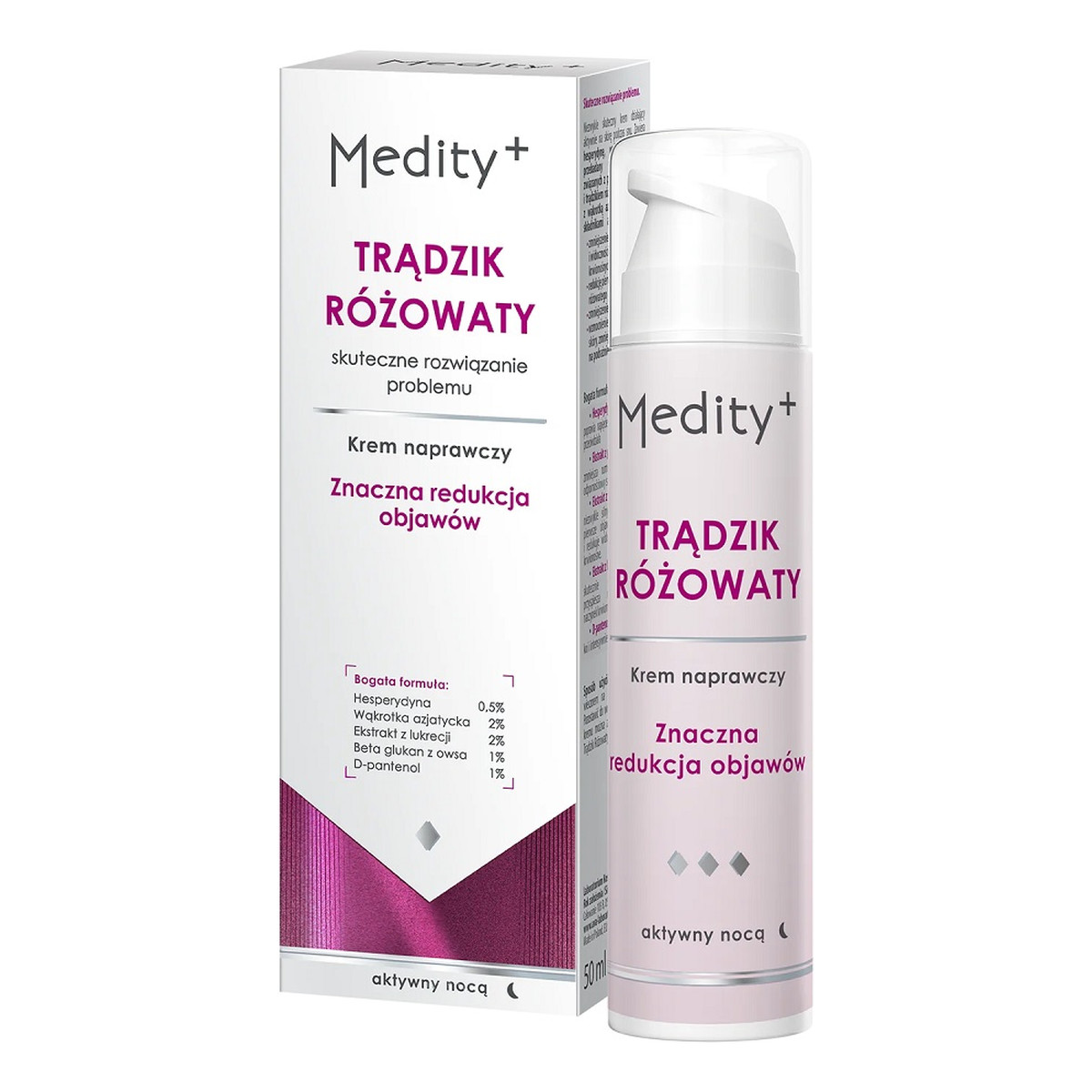 Medity+ Trądzik Różowaty Krem naprawczy na noc 50ml