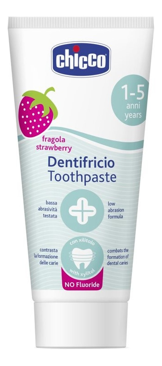 Toothpaste pasta do zębów bez fluoru o smaku truskawkowym 1-5l