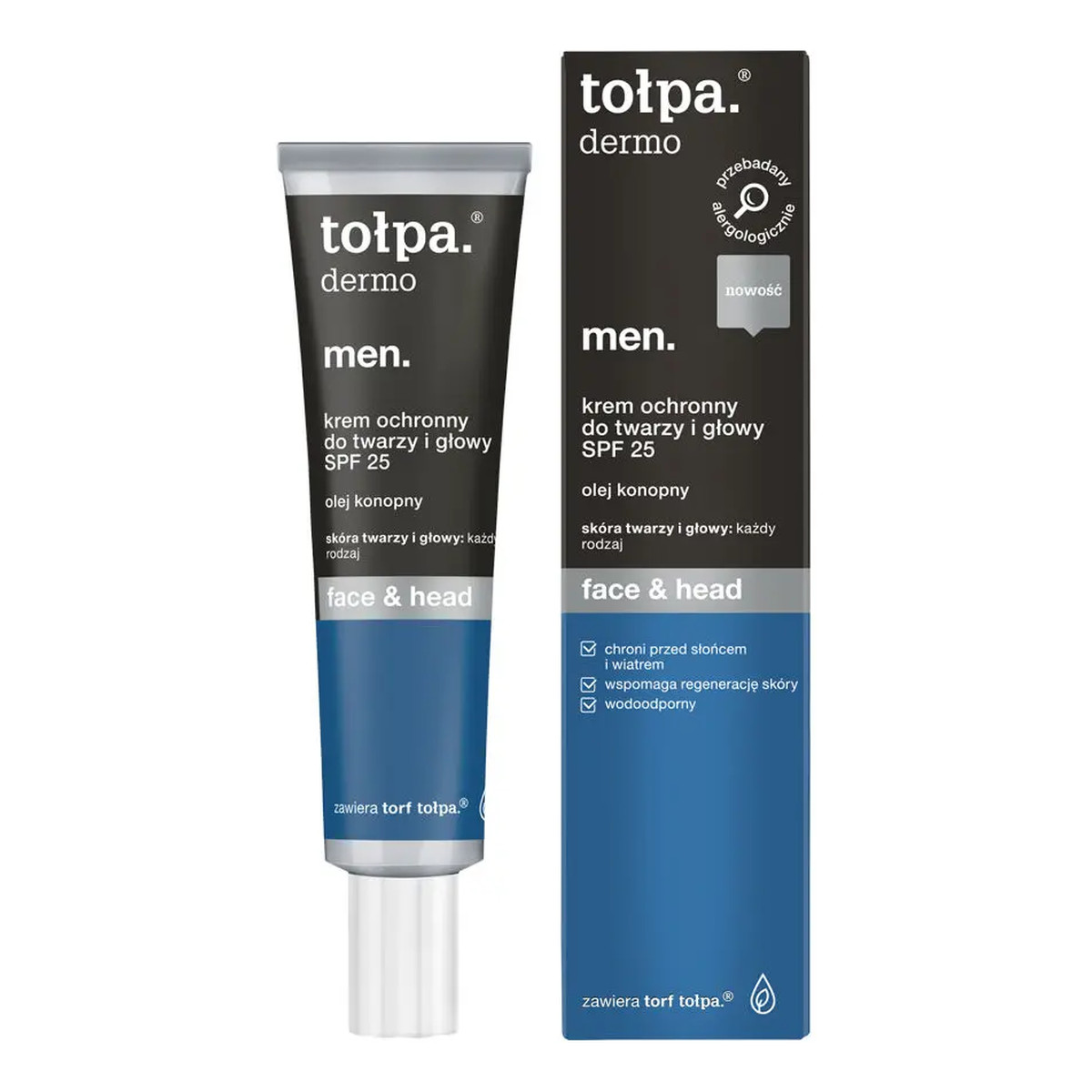 Tołpa dermo men Face & head krem ochronny do twarzy i głowy SPF 25 40ml