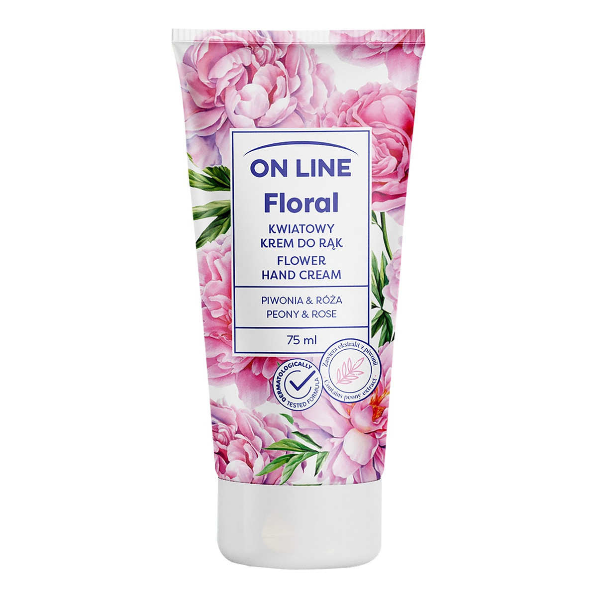 On Line Floral Kwiatowy krem do rąk - Piwonia & Róża 75ml