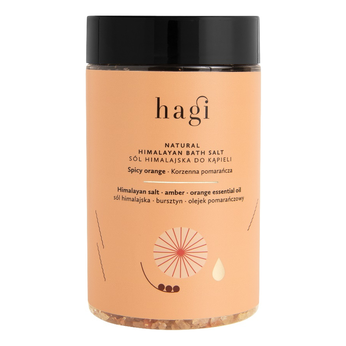 Hagi Korzenna Pomarańcza Naturalna sól himalajska do kąpieli 480g